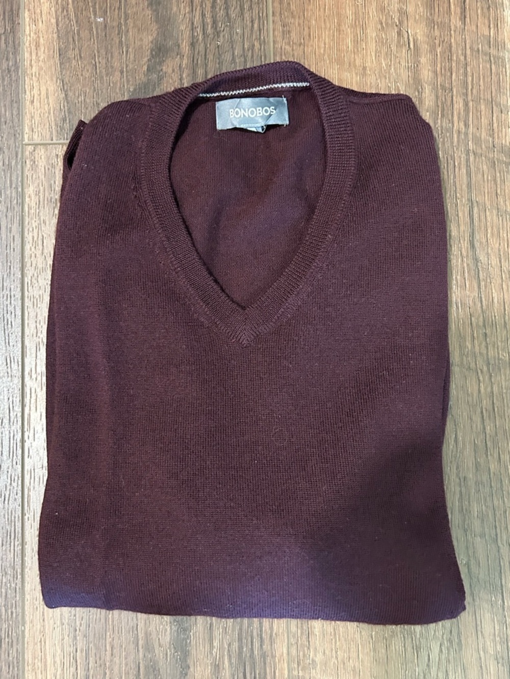 Bonobos Men's V-Neck Sweater in Deep Wine